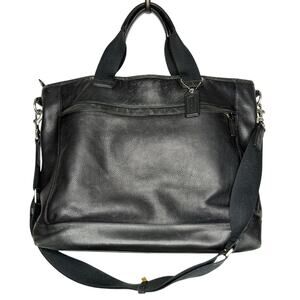 Coach F70926 Bleecker Legacy Black Pebbled Leather Slim Brief Bag with Strap
